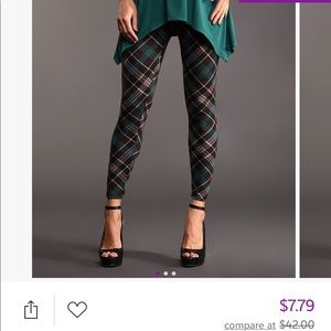 Green & black tartan legging